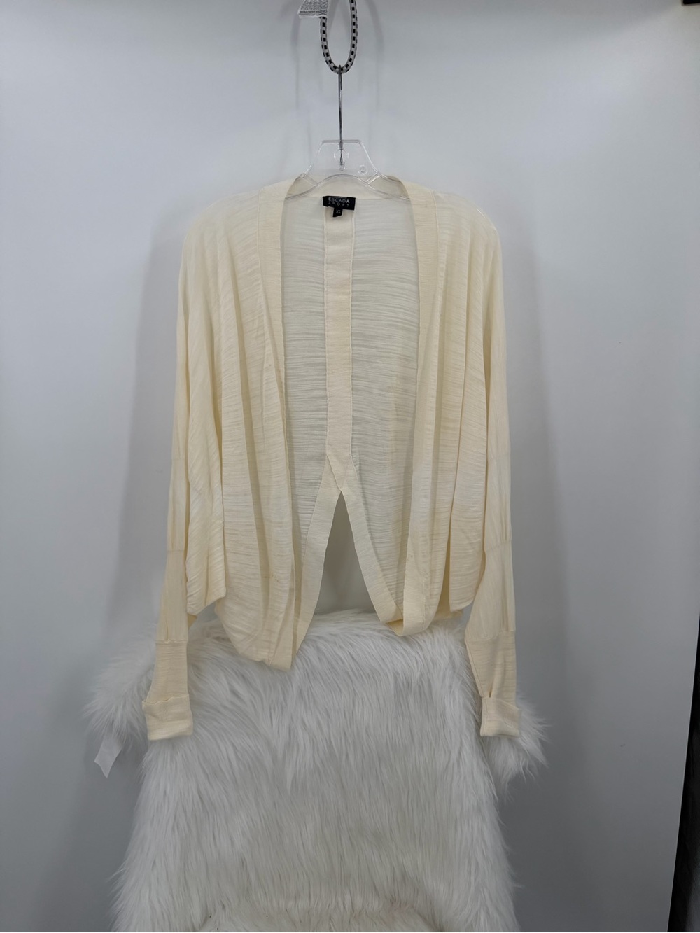 Escada Cream Open Front Lightweight Cardigan